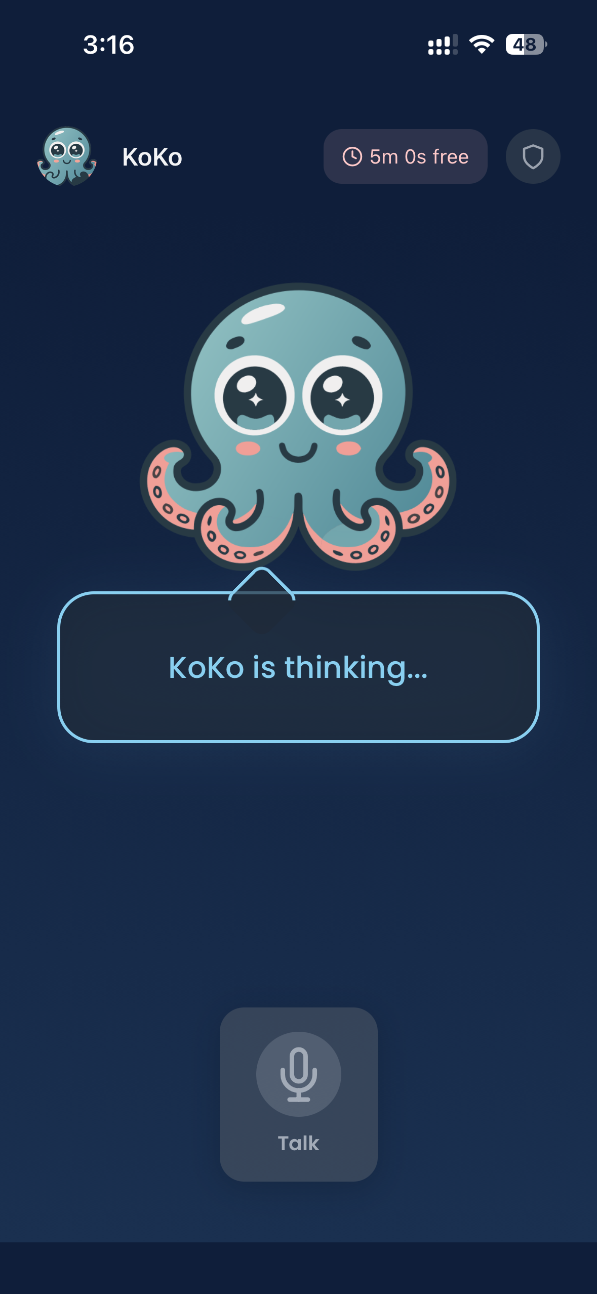 KoKo thinking about a question with voice chat active